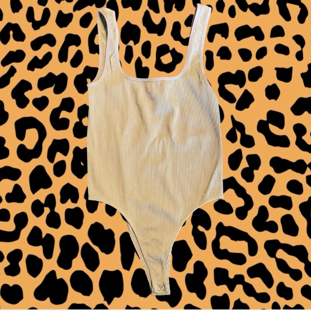 Cream ribbed bodysuit